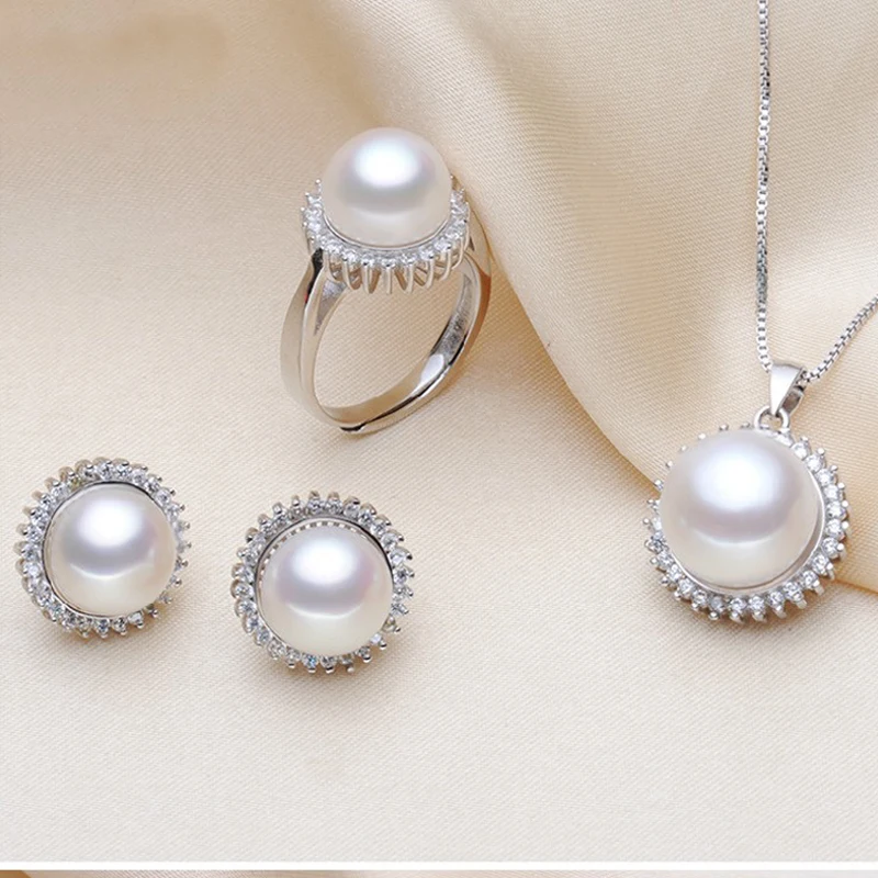 Набор украшений WATTENS серьги и кольцо из натурального пресноводного жемчуга