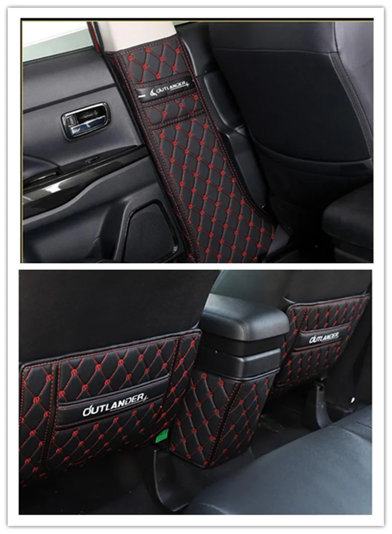 12 Центральный подлокотник коробка kick-proof pad, спинка сиденья kick-proof защитная накладка для Mitsubishi Outlander 2013- автомобильные чехлы - Цвет: 12