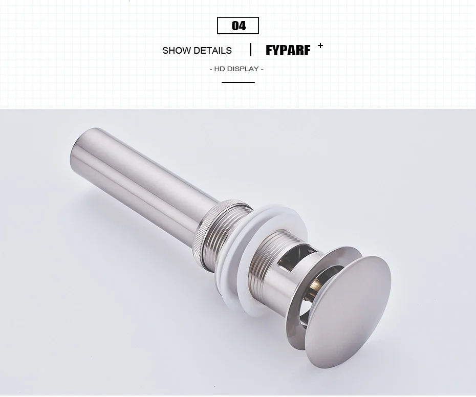 FYPARF Никель матовый Слива Раковина Pop Up отходов тщеславие сосуд Раковина Drain без/с переливом латунь Ванная комната раковина пробка