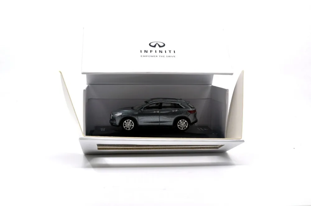 1/64 1:64 масштаб Infiniti QX50 2018 серая литая металлическая игрушка Миниатюрная модель