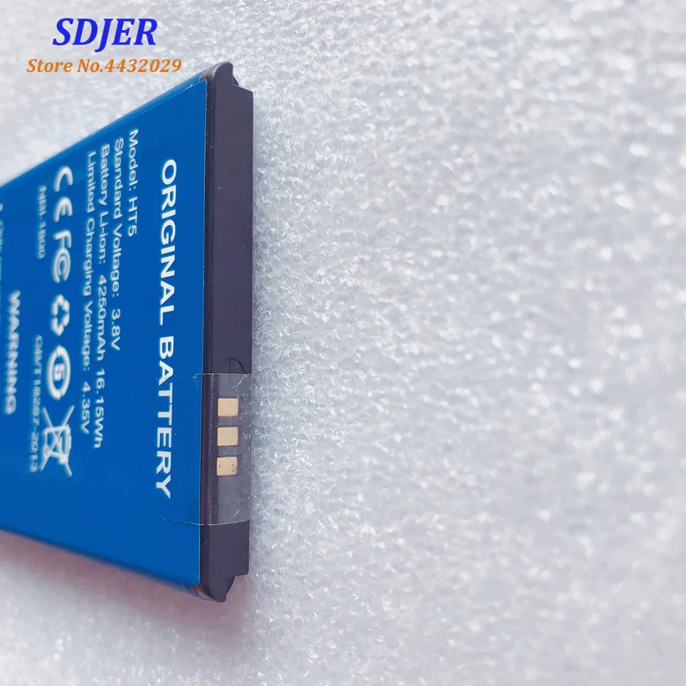 100% оригинал HOMTOM HT5 Замена батареи 4250 mAh батарей резервного копирования для Smart HT 5