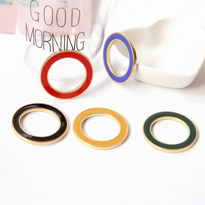 

20pcs/lot 40mm Double-sided drop oil geometry hollow rounds shape alloy floating locket charms diy jewelry keychain pendants