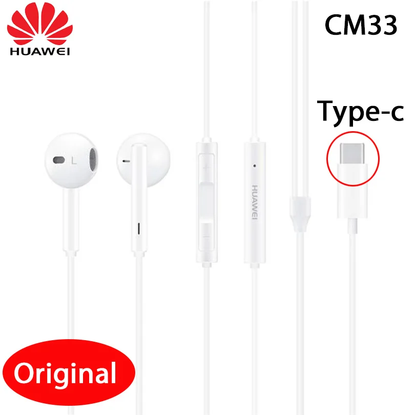 Наушники HUAWEI CM33 Eerbuds USB TYPE C + микрофон Регулятор громкости для mate 10 Pro P20 Pro|Наушники