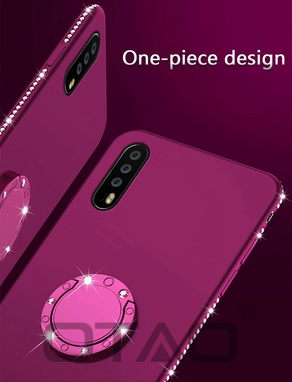 OTAO 3D Алмазный чехол для телефона huawei Honor 10 9 Lite P20 P10 автомобильный Магнитный чехол s для huawei mate 20 10 Pro кольцо держатель ТПУ чехол