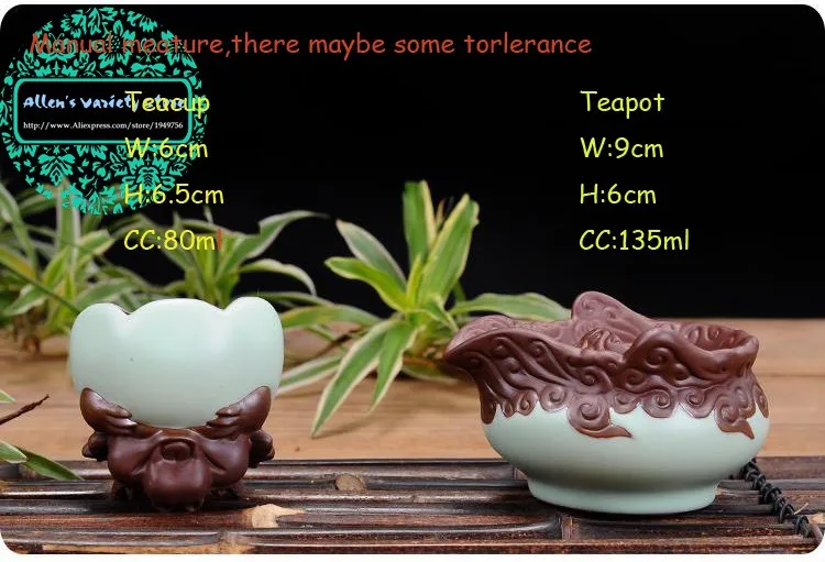 Китайский Зодиак фиолетовый глина Celadon чайный горшок чашка для чая, гайвань, портативный дорожный чайный сервиз, в форме животного чайный сервиз керамика чайная чашка Quik