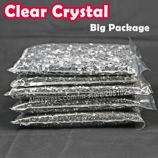 Большая упаковка прозрачные стразы SS30 для горячей фиксации DMC с плоской задней
