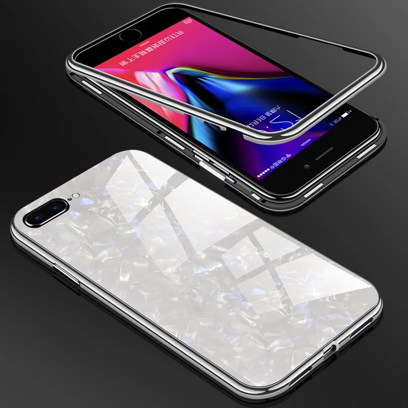 Роскошный Магнитный чехол-книжка для iPhone XS Max XR X 6 7 8 Plus, чехол из закаленного стекла
