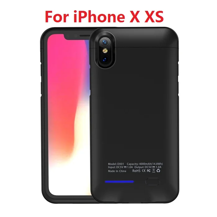 for iPhone X Xs Чехол WIN, чехол для зарядного устройства для iPhone SE 5SE 5, чехол для 5S, 4000 мА/ч, чехол для зарядного устройства для iPhone 5, 6, 7, 8X11, чехол для аккумулятора - Цвет: for iPhone X Xs