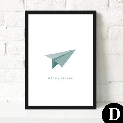 Скандинавский простой холщовый подвесной Бескаркасный постер с голубым принтом