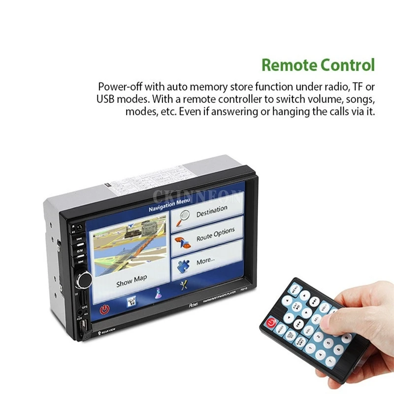 20 шт./лот хит продаж 7 дюймов 2DIN HD 12 В Автомобильный GPS навигатор Bluetooth стерео MP5