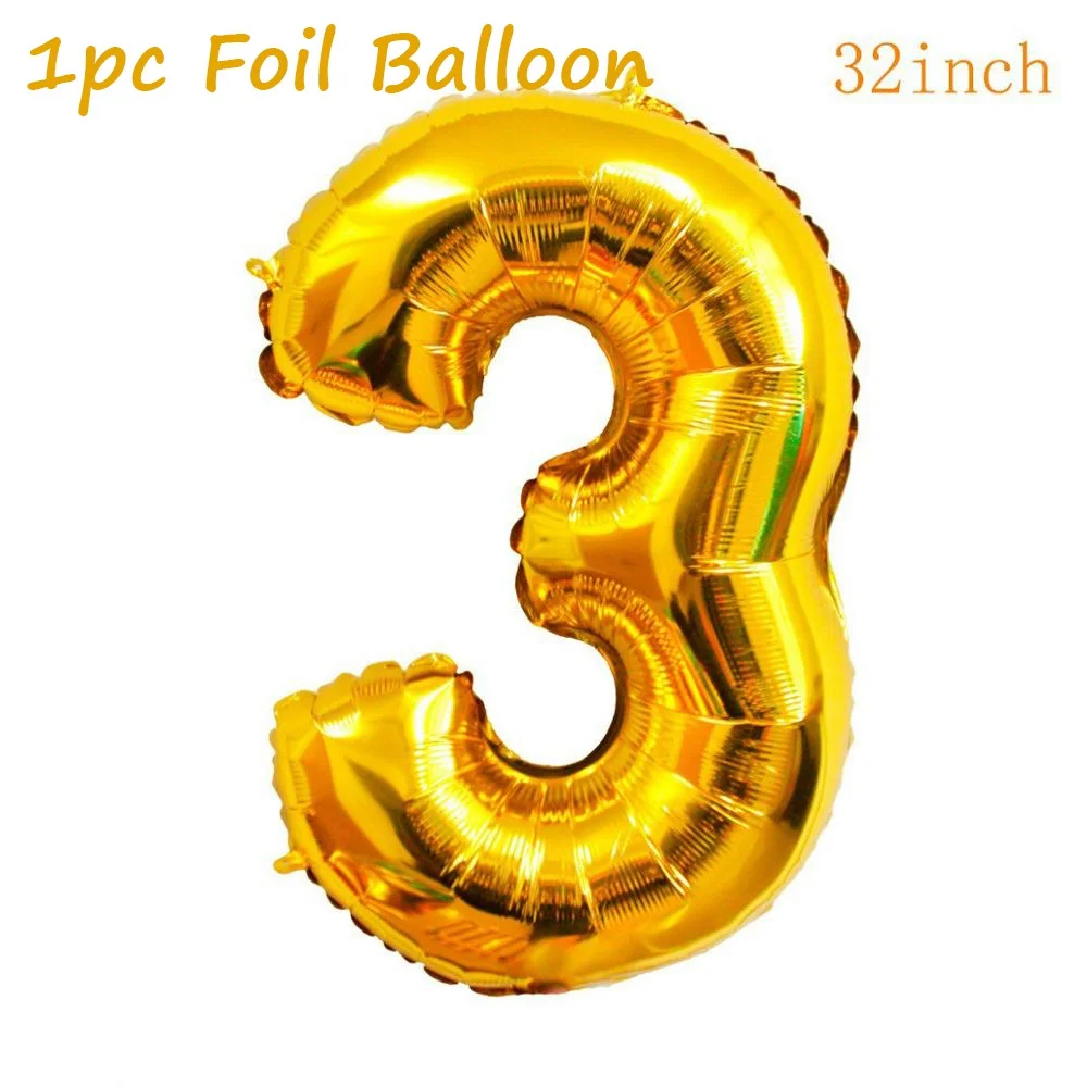 Number 3 balloon QIFU 10 шт. 12 дюймов воздушные шары на день рождения 30 40 50 украшения для дня рождения для взрослых детей Гелиевый шар фольга, латекс, балон - Цвет: Number 3 balloon