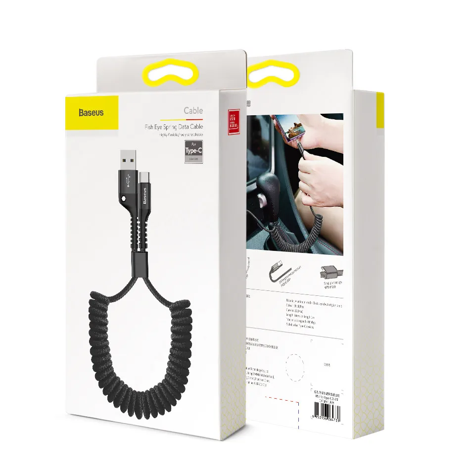 Usb-кабель Baseus Весна type-C для huawei mate 20 Pro Xiaomi Mix 3 One Plus 6t 6 5 гибкий usb-кабель для быстрой зарядки 2A