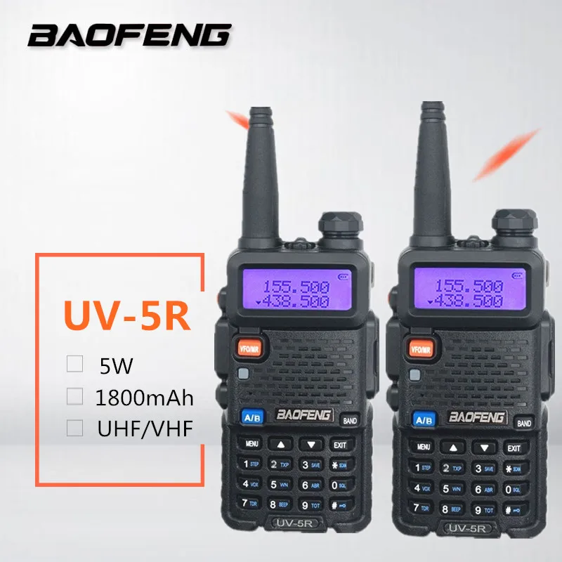 2 шт. Baofeng UV 5R Портативное двухстороннее радио UHF VHF CB Ham радиостанция Беспроводная