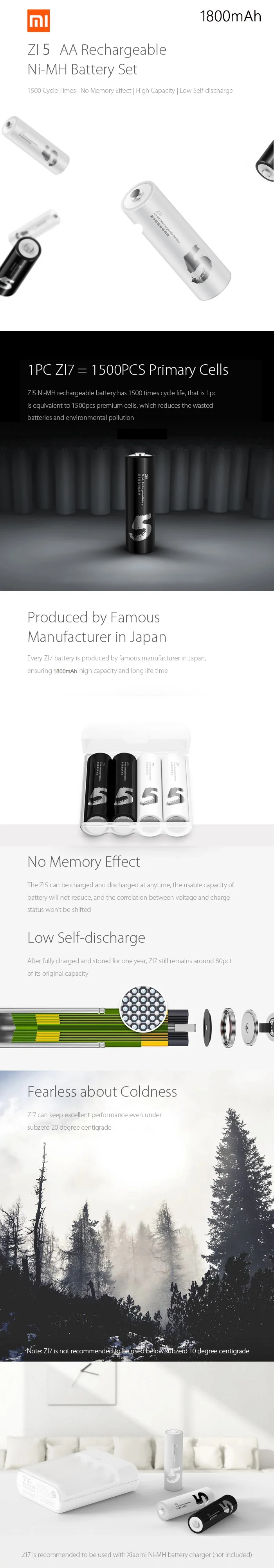 4 шт./лот Xiaomi ZMI ZI7 AAA 700 mAh перезаряжаемый Ni-MH аккумулятор Xiaomi ZIM power Bank аккумулятор XIAOMI