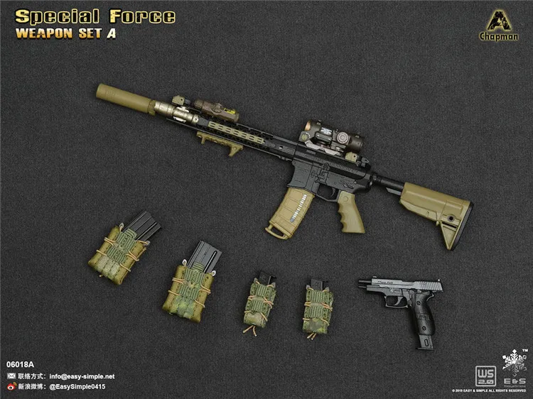 Легко и просто 1/6 ES06018 06019 PMC оружие подвесные открытки для 12 дюймов Фигурка