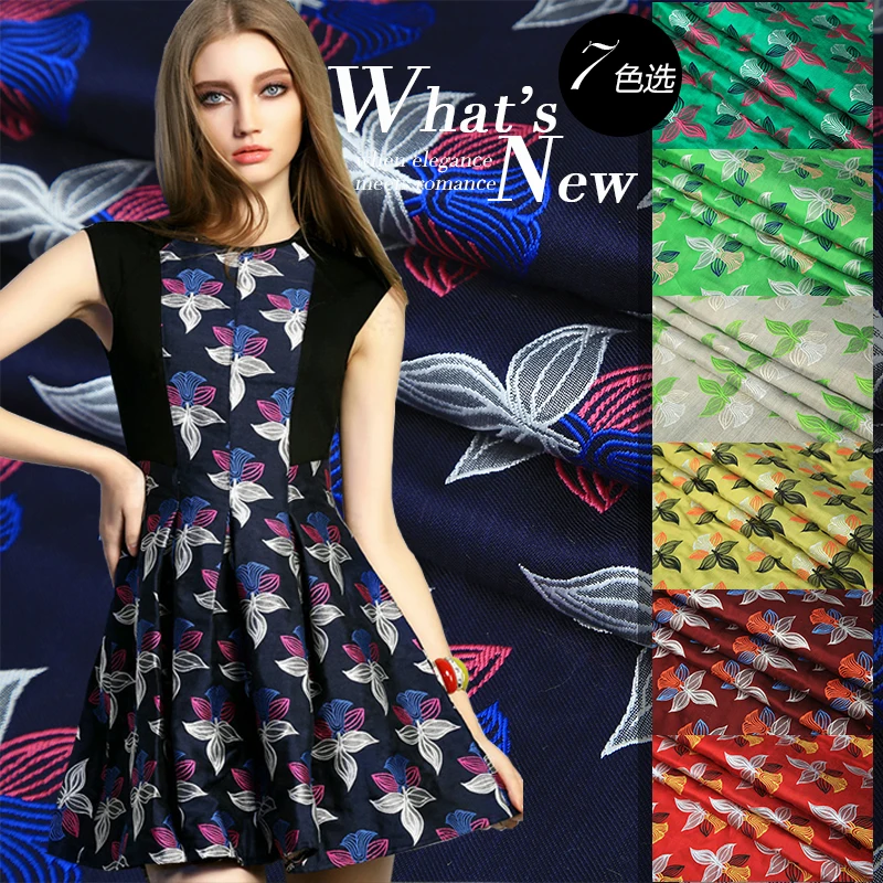 

New Fashion Jacquard Brocade Fabric High-grade Jacquard Dress Puff Skirt A-Line Skirt Clothing Cloth
