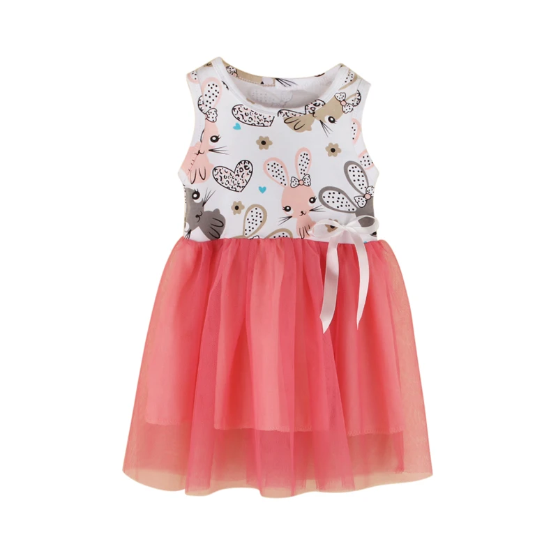 Summer Style Baby Girls Dress Cute Cartoon Rabbit Princess Newborn Cotton Infant Clothes Dresses for 1-4 Years Kids | Детская одежда и