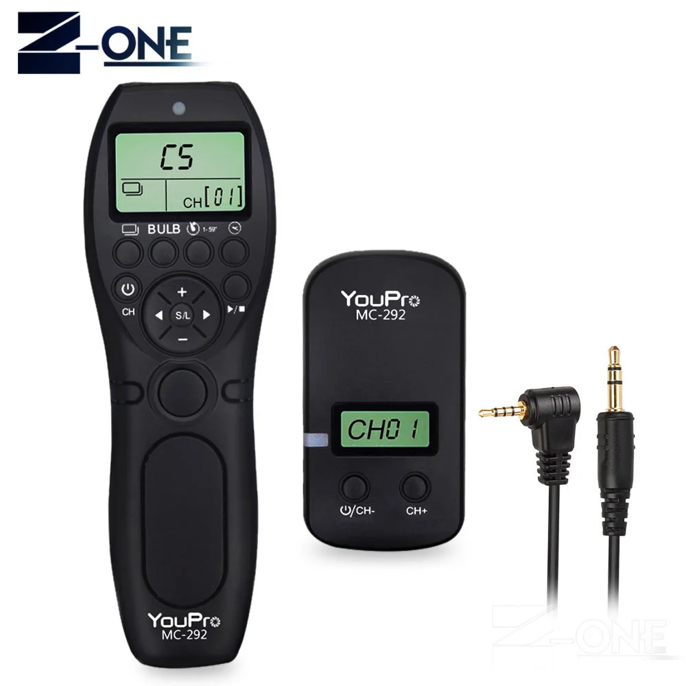 L1 YouPro MC-292 DC0/DC2/N3/S2/E3/E2 2,4G беспроводной пульт дистанционного управления с ЖК-таймером спуска затвора каналы для Canon/sony/Nikon/Fujifilm - Цвет: L1