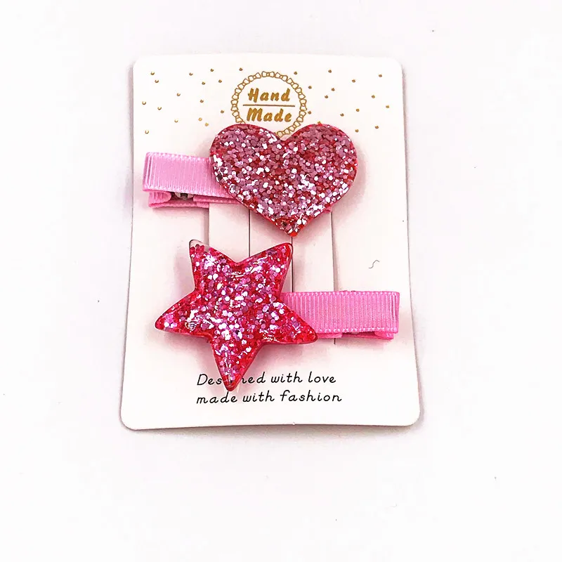 

2 предмета в комплекте для девочек смолы Звезда любви, заколки для волос, милые цветные заколки для волос для детей подарок женские аксессуары для волос для детей Головные Уборы Заколка для волос заколка для волос
