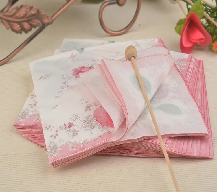 20 винтажных салфеток бумажные салфетки с цветочным принтом красная роза лилия