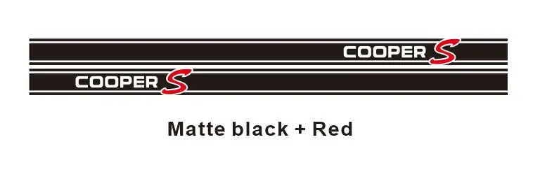 Matte black - Red Автомобильные наклейки дверная ручка сбоку юбка Racing полосы для MINI R56 R60 R61 F54 F55 F56 Cooper S Графика виниловые наклейки в виде Фотообоев c переводными картинками подходит 3-5 двери - Название цвета: Matte black - Red