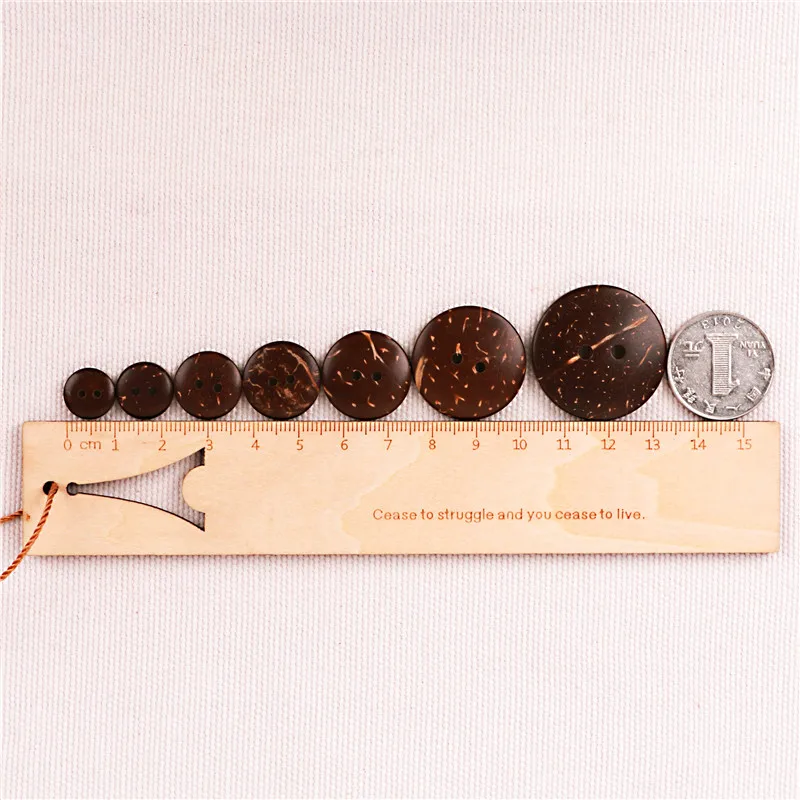 Круглые большие кокосовые пуговицы из натурального дерева 100 шт. разные размеры