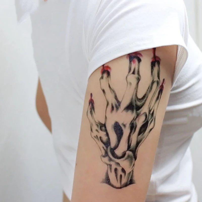 1 шт. водостойкая временная татуировка на Хэллоуин руку ужас временную рану