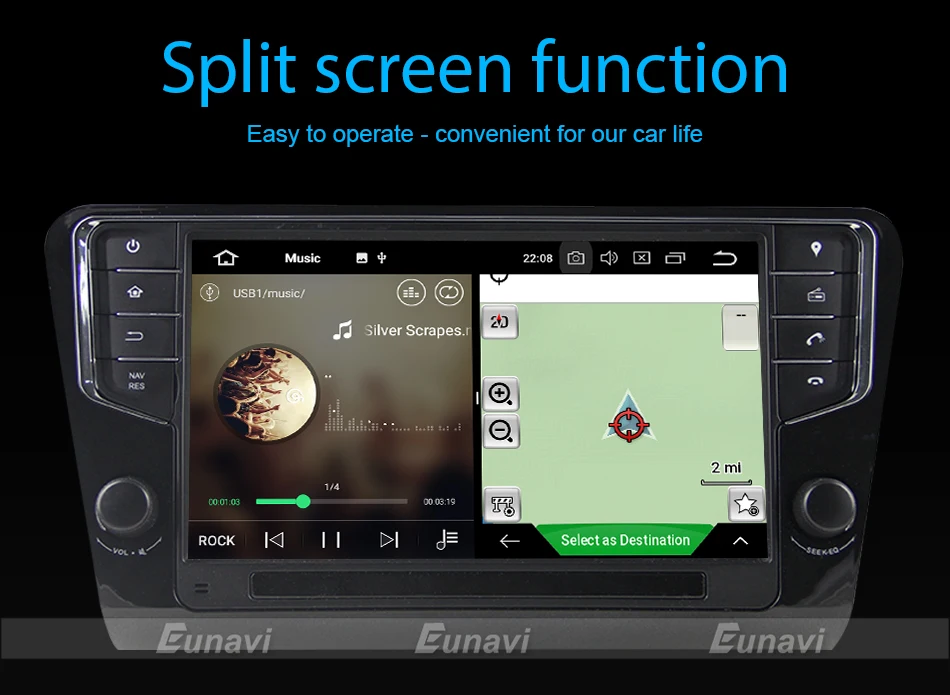 Eunavi 9 ''1 Din Android 9,0 автомобильный Радио gps навигация 4G ram для Volkswagen Skoda Octavia 3g wifi bleutooth