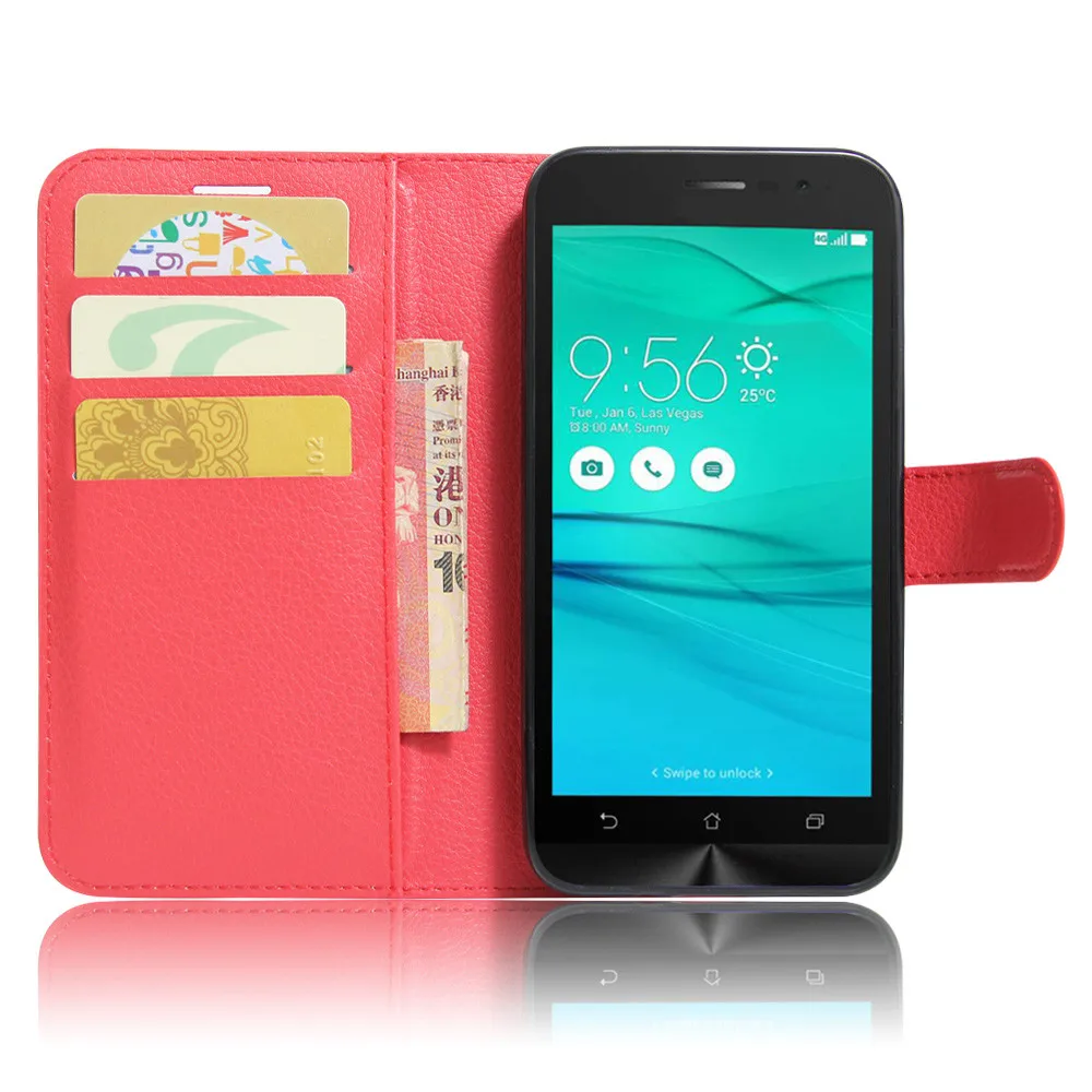 Роскошный защитный чехол для телефона Asus ZenFone Go ZB500KL ZB500KG ZB 500 KL ZB 500 KG откидной Чехол-кошелек из искусственной кожи