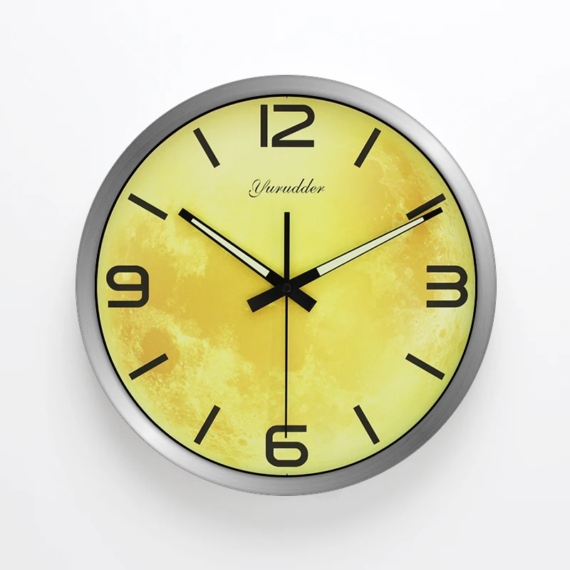 

New Arrival 12 Inches The Moom Design Metal Frame Modern Fashion Round Wall Clock LUMINOVA Decorative Wall clock