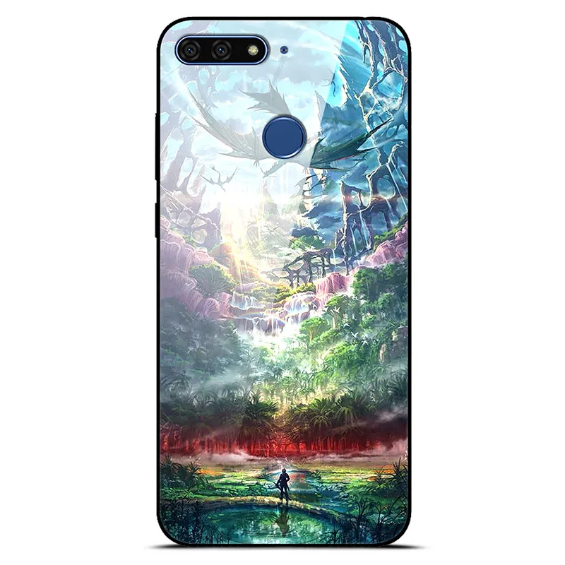 as photo 18 Чехол из закаленного стекла для huawei Honor 7C 5,7 чехол Honor 7 C AUM-L41 Россия Твердый чехол для huawei Honor 7C чехол C7 TPU Рамка - Цвет: as photo 18