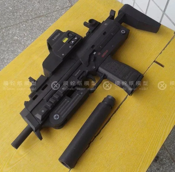 3D бумажная модель MP7A1 Штурмовая винтовка пистолет 1: 1 масштаб DIY бумажное изделие ручнйо работы игрушка