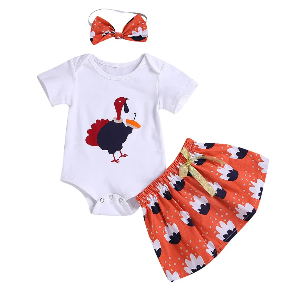 Одежда для маленьких девочек с длинными рукавами о вырезом на День Благодарения