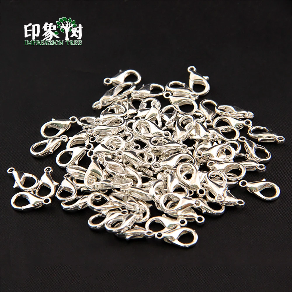 

Silver Plated Beads10/12/14/16/18/20mm Metal Lobster Clasps Claw Hooks Nickle Lead Cadmium free DIY Jewelry Making Finding 1121