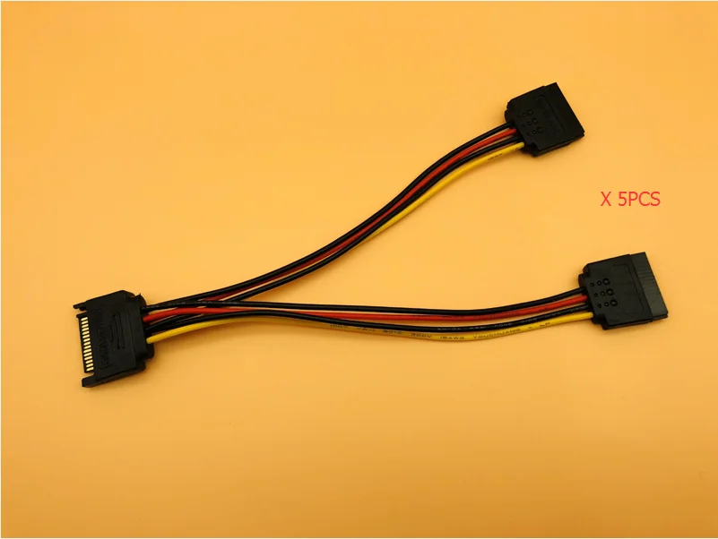 5 шт. 15Pin SATA Male to 2 Female Serial ATA Power PC Computer CableHDD Splitter коннектор кабели для BTC ETH