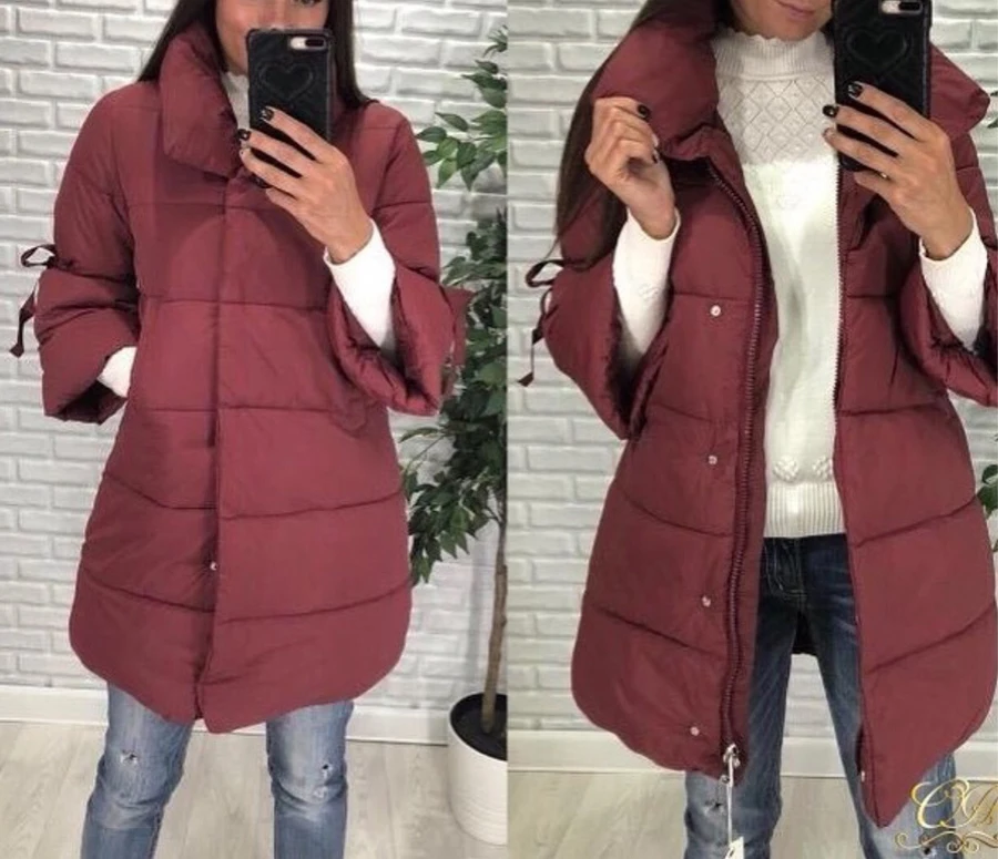 Женская зимняя куртка 2018 Новая модная свободная парка Женское зимнее пальто