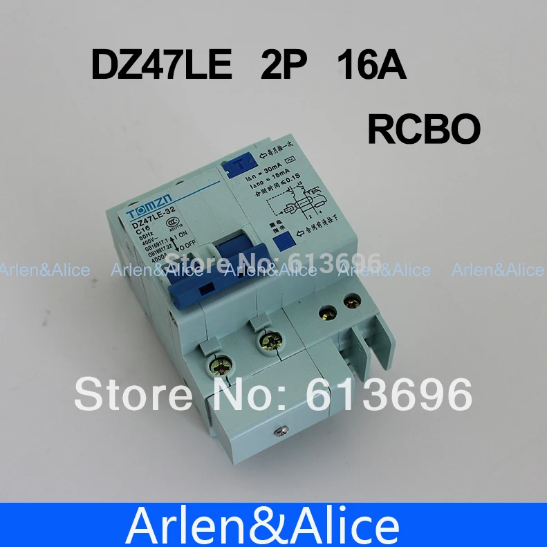Автоматический выключатель остаточного тока DZ47LE 2P 16 а 230 в ~ 50 гц/60 гц с защитой от