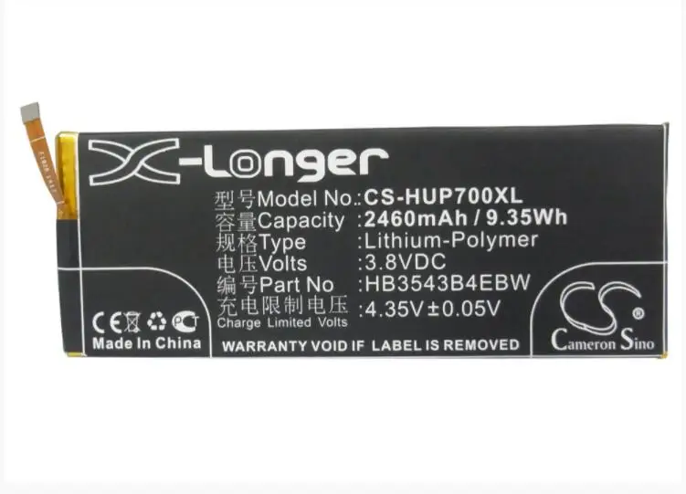 Аккумулятор Cameron Sino 2460mAh для HUAWEI Ascend P7-L00-L05 7-L07-L09-L10-L11 P7 Sophia HB3543B4EBW | Мобильные