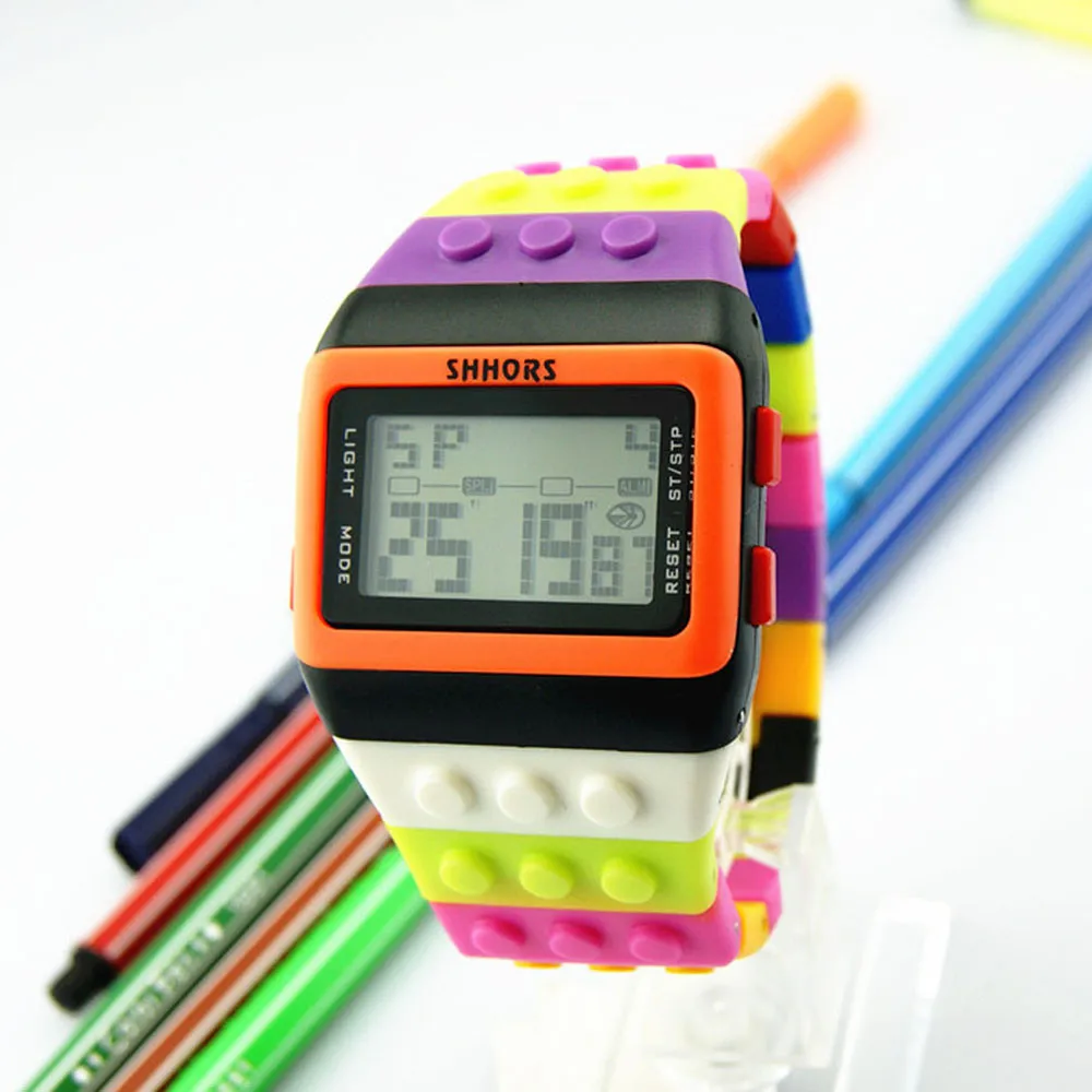 

Unisex children's Wrist watch Colorful rainbow Digital kids watches sports watches for boys girls erkek kol saati dijital