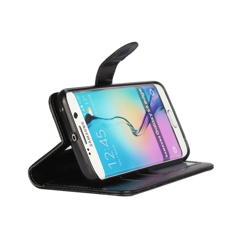 Роскошный чехол из искусственной кожи для Samsung Galaxy S6 S7 Edge книжка с подставкой