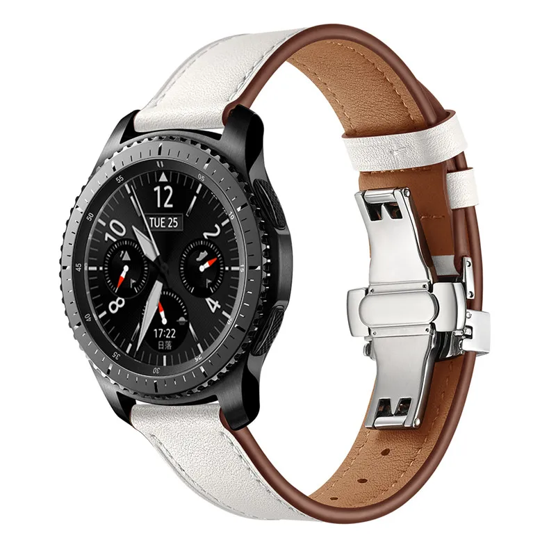 22 мм Высокое качество Бабочка застежка кожаный ремешок для samsung Galaxy Watch 46 мм S3 браслет ремешок для Huami Amazfit/HUAWEI часы GT