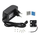 Raspberry Pi 5V 3A EU адаптер питания + 2Pcs алюминиевый радиатор + бесшумный охлаждающий вентилятор для фото + plus 3B  Zero W