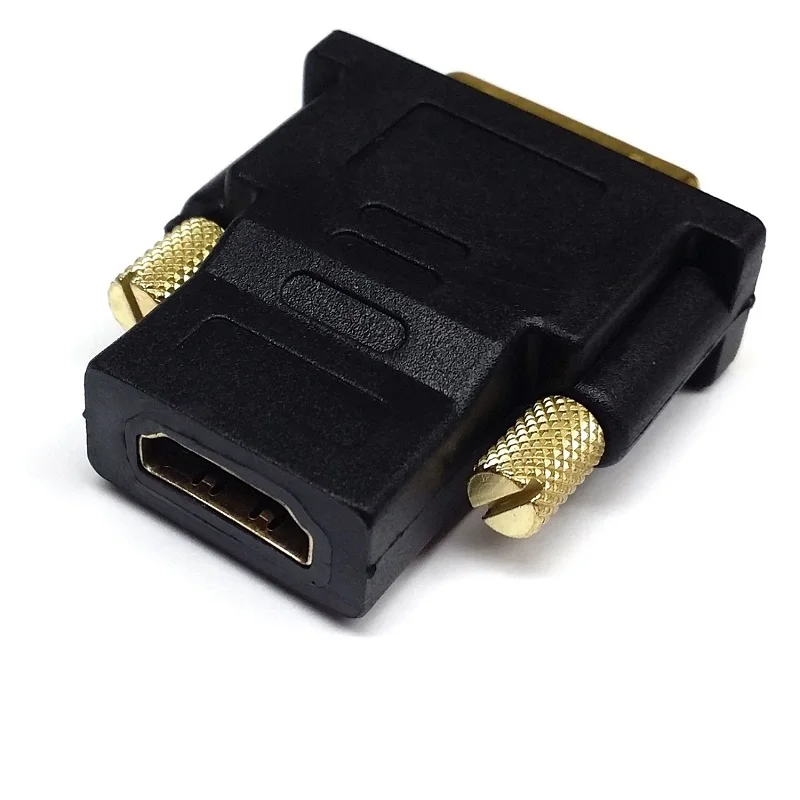 Оптовая продажа 100 шт./лот DVI -D 24 + 1 PIN к HDTV FEMALE 19PIN адаптер с позолоченной пластиной