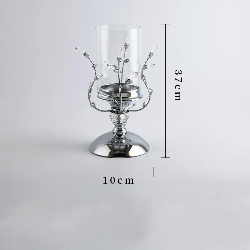 silver small 3 размера, Элегантный Подсвечник, кубическая подставка, подсвечник, металлическая основа, ремесло, Votice, большие стеклянные свечи, свадебные подсвечники - Цвет: silver small