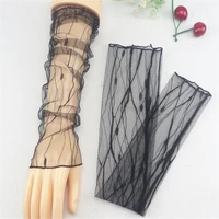 women summer mesh lace ultra thin arm sleeve ladies sexy sunscreen anti uv breathable cycling gloves driving arm warmers