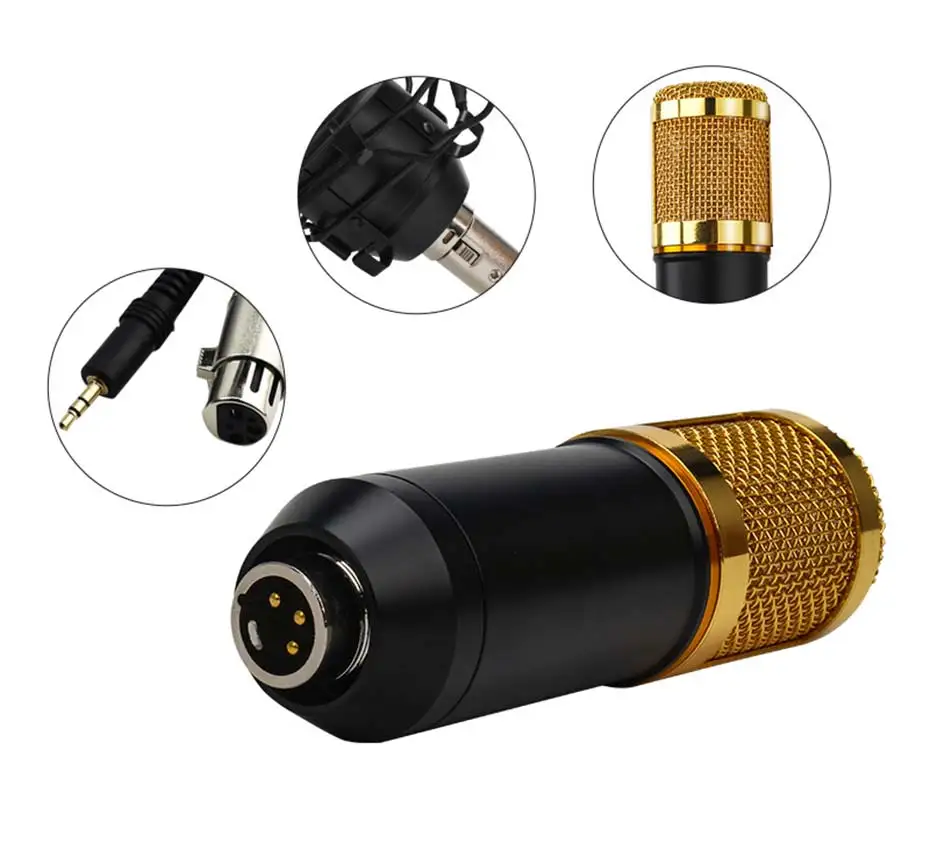 BM 800 конденсаторный микрофон bm800 48V Phantom power Mic звуковая карта с подставкой поп-фильтр Tritop для компьютера ПК видеозапись