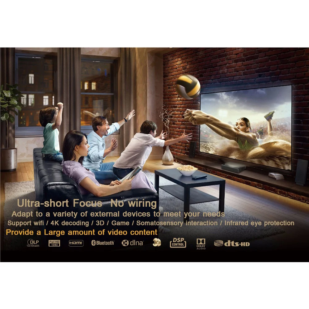 Xiaomi Fengmi Wemax One английский интерфейс лазерный проектор ТВ 5500 люмен 150 Inche 1080 Full HD 4K Поддержка Bluetooth BT DOLBY DTS