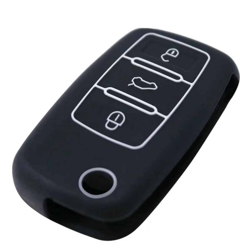 1 шт. 3 кнопки силиконовый чехол для ключей от машины Skoda Octavia A5 Fabia Superb Yeti Rapid Citigo SEAT