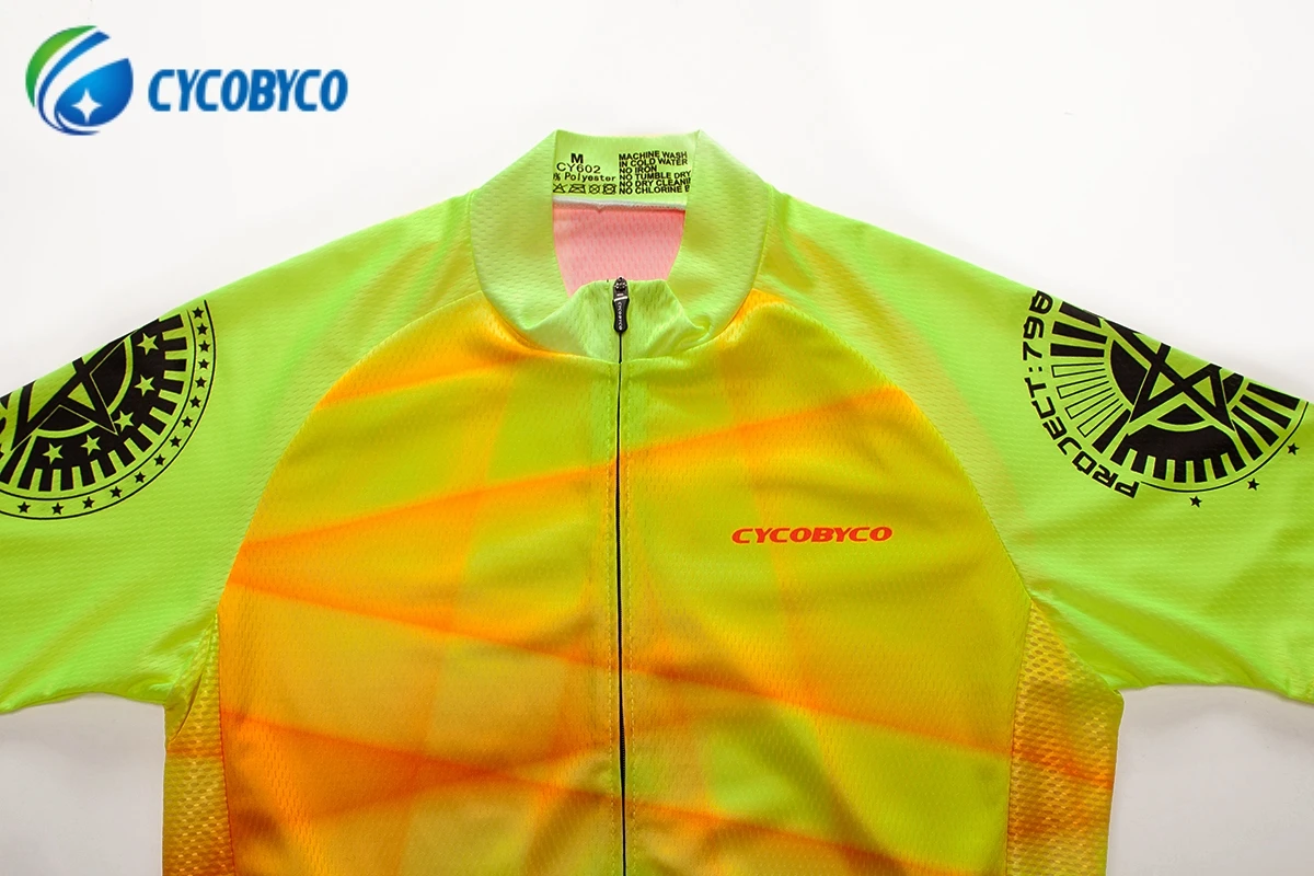 Cycobyco Велоспорт Джерси с коротким рукавом для мужчин MTB велосипед комплект одежды дорожный велосипед шорты мягкий флуоресцентный Майо Ropa Ciclismo