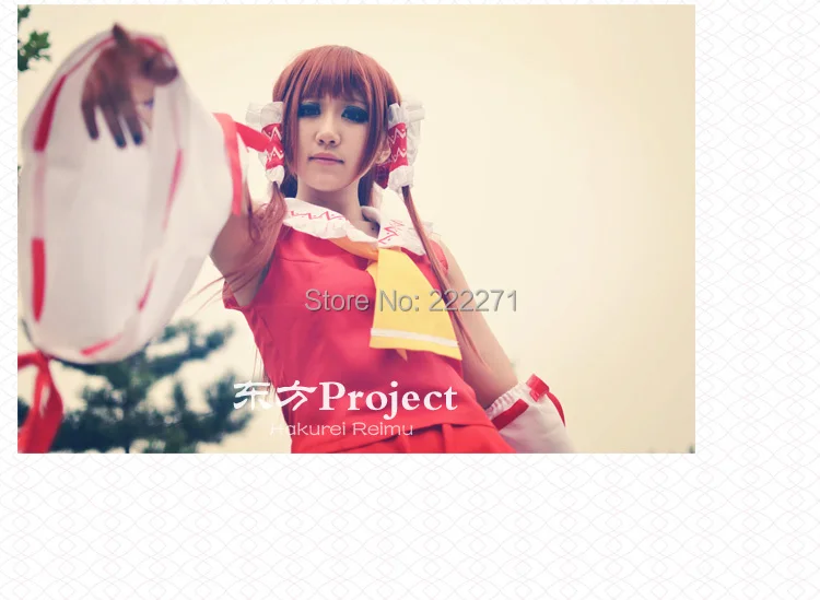 Touhou Project Косплей Reimu Hakurei Red Japanese Miko аниме маскарадный костюм комплект одежды